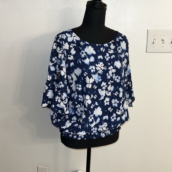 Micheal Micheal Kors Floral Print Blouse, sz Extra Large - Picture 1 of 12